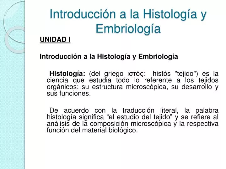 introducci n a la histolog a y embriolog a