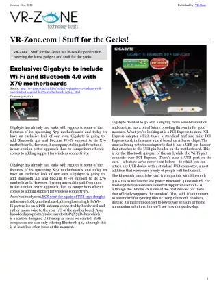 VR-Zone Tech News for the Geeks Nov 2011 Issue