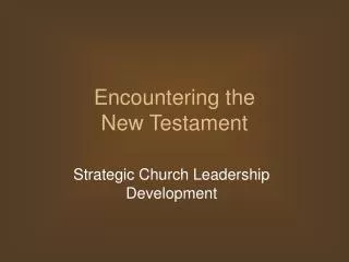 Encountering the New Testament