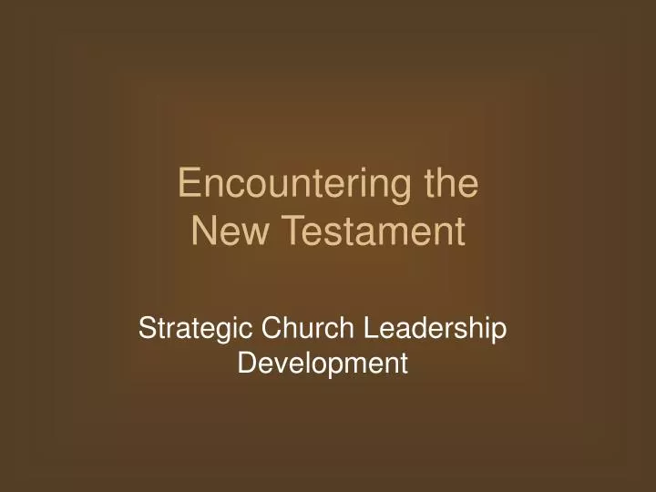 encountering the new testament