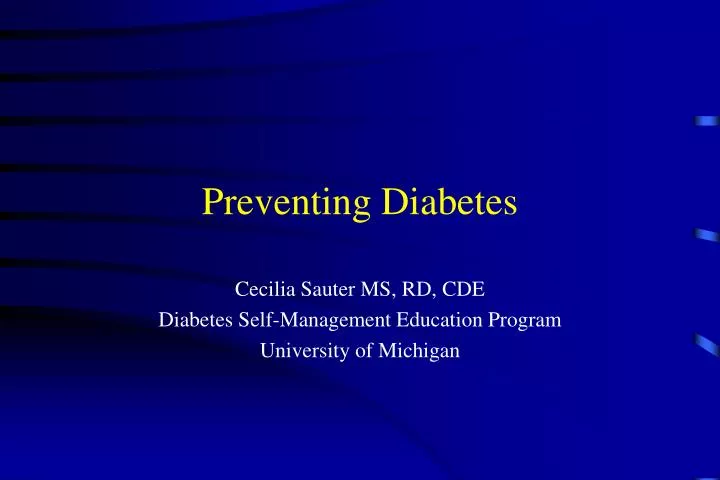preventing diabetes