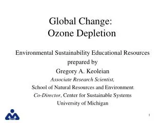 Global Change: Ozone Depletion