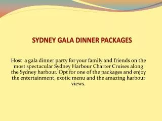 Sydney Gala Dinner Packages