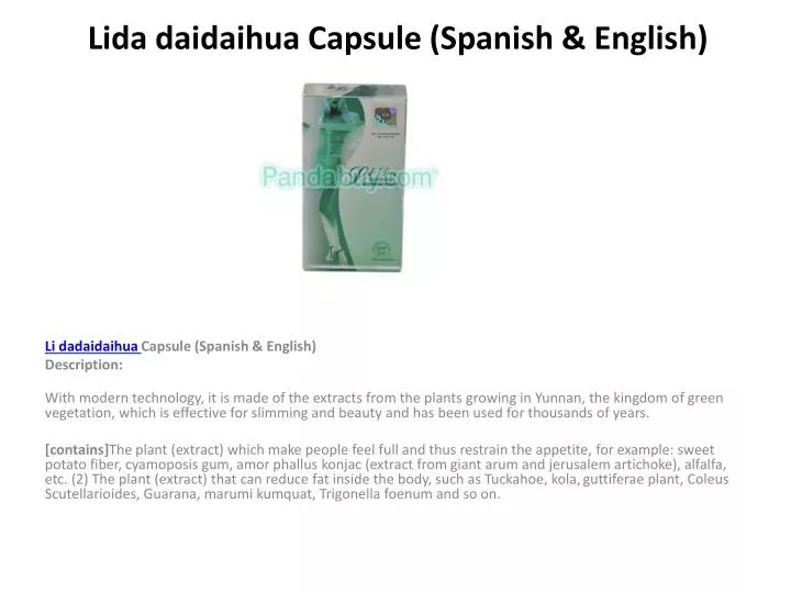 lida daidaihua capsule spanish english