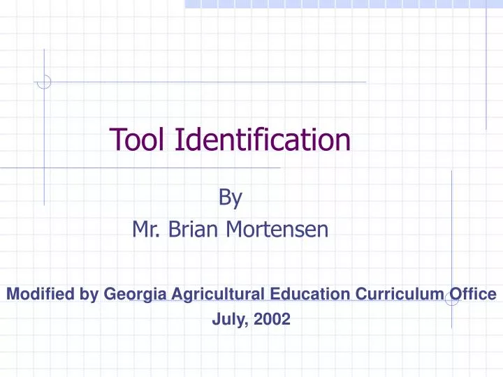 tool identification