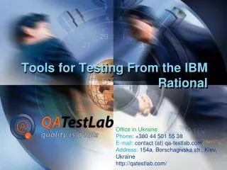 Tools for Testing From the IBM Rational