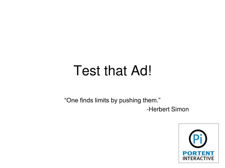 test that ad