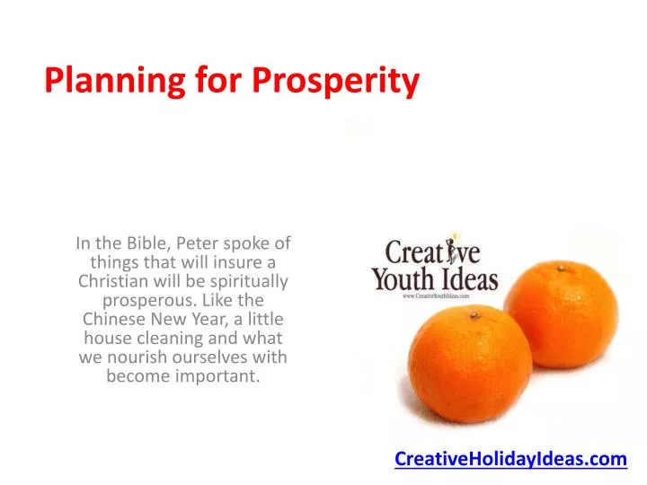 planning for prosperity