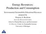 Energy Resources: Production and Consumption