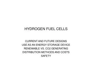 HYDROGEN FUEL CELLS