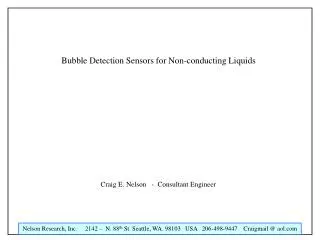 Bubble Detection Sensors for Non-conducting Liquids