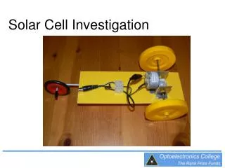 Solar Cell Investigation
