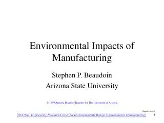 Environmental Impacts of Manufacturing