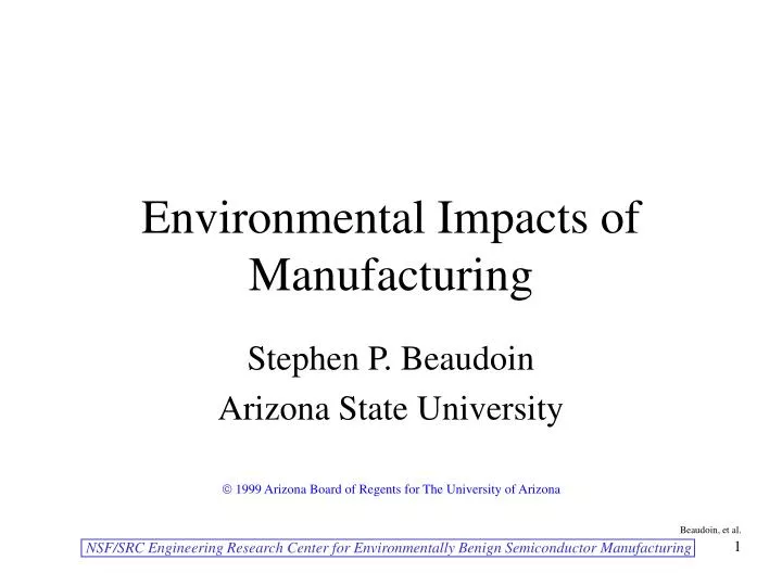 environmental impacts of manufacturing