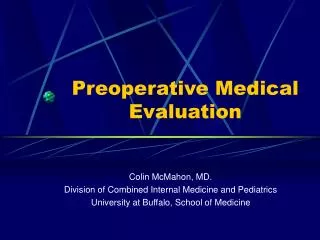 Preoperative Medical Evaluation