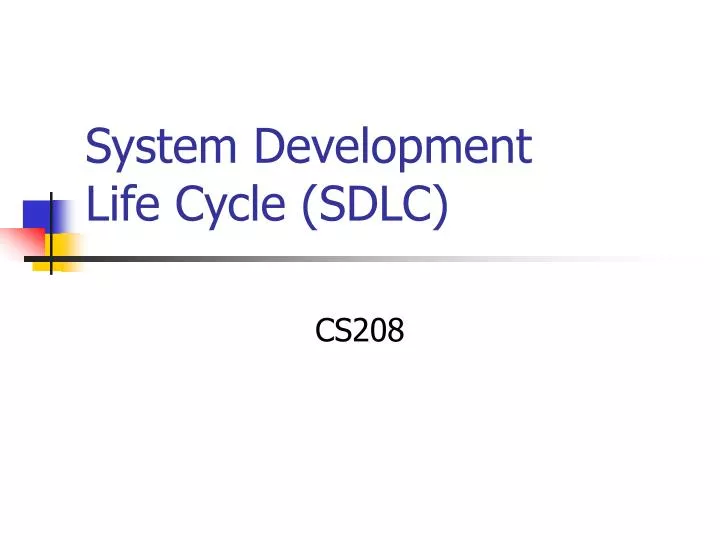 system development life cycle sdlc