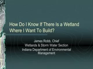 How Do I Know If There Is a Wetland Where I Want To Build?