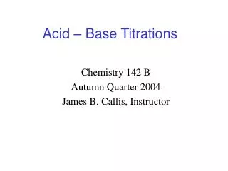 Acid – Base Titrations