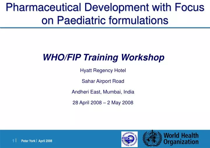 pharmaceutical development with focus on paediatric formulations