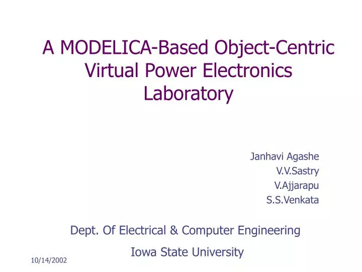 a modelica based object centric virtual power electronics laboratory