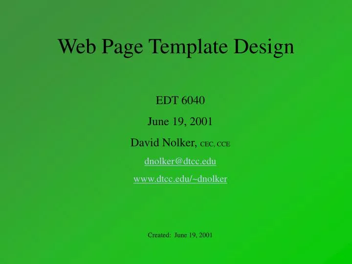 web page template design