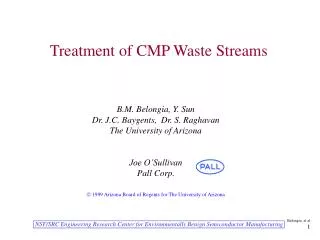 Treatment of CMP Waste Streams