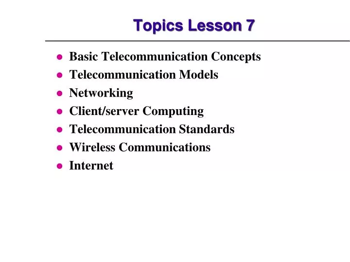 topics lesson 7