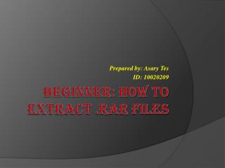 How to Extract .RAR Files on win7