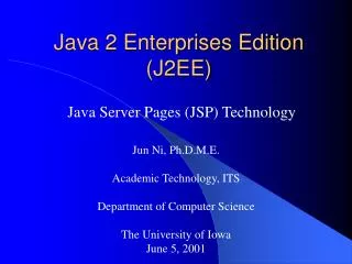 Java 2 Enterprises Edition (J2EE)