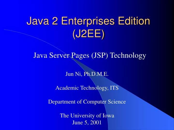 java 2 enterprises edition j2ee