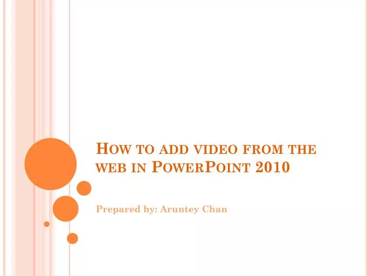 how to add video from the web in powerpoint 2010