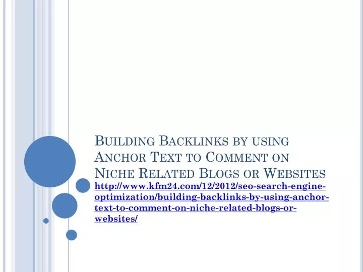 building backlinks by using anchor text to comment on niche related blogs or websites