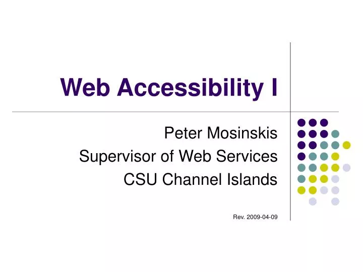 web accessibility i