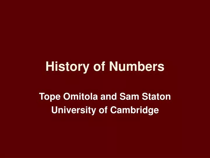 history of numbers