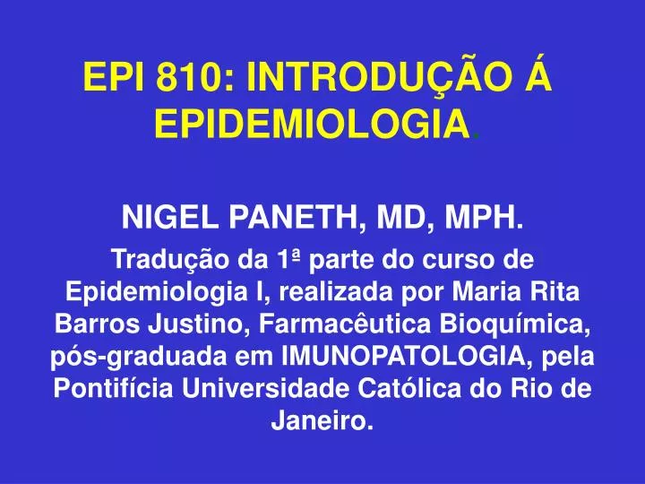 epi 810 introdu o epidemiologia