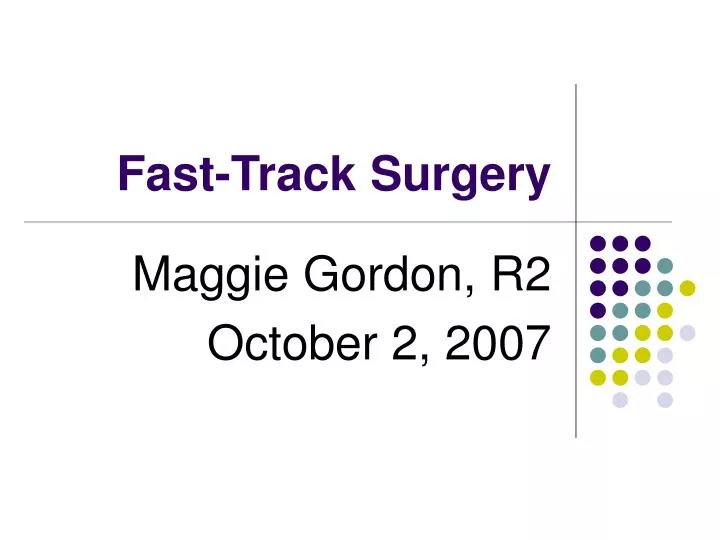 fast track surgery