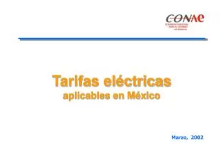 Tarifas eléctricas aplicables en México