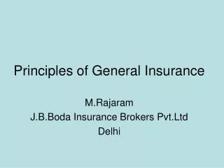 Principles of General Insurance
