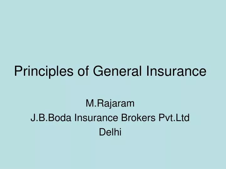 principles of general insurance
