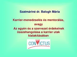 Szatmáriné dr. Balogh Mária