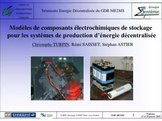 Modèles de composants électrochimiques de stockage pour les systèmes de production d’énergie décentralisée