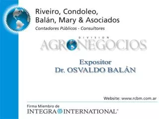 Expositor Dr. OSVALDO BALÁN