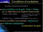 Conditions d’oscillation - slide 1