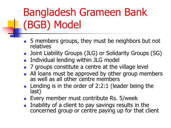 bangladesh grameen bank bgb model