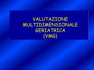 VALUTAZIONE MULTIDIMENSIONALE GERIATRICA (VMG)