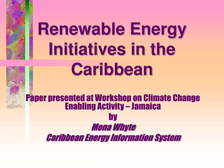 renewable energy initiatives in the caribbean