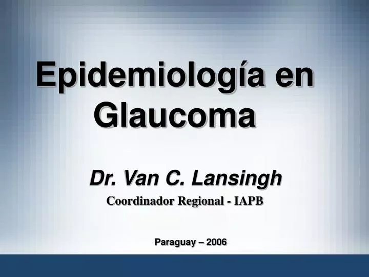 epidemiolog a en glaucoma