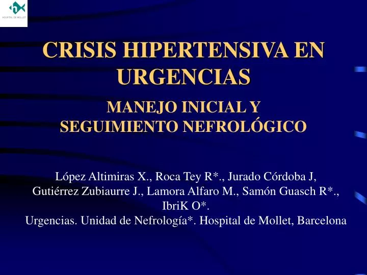 crisis hipertensiva en urgencias