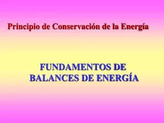 FUNDAMENTOS DE BALANCES DE ENERGÍA