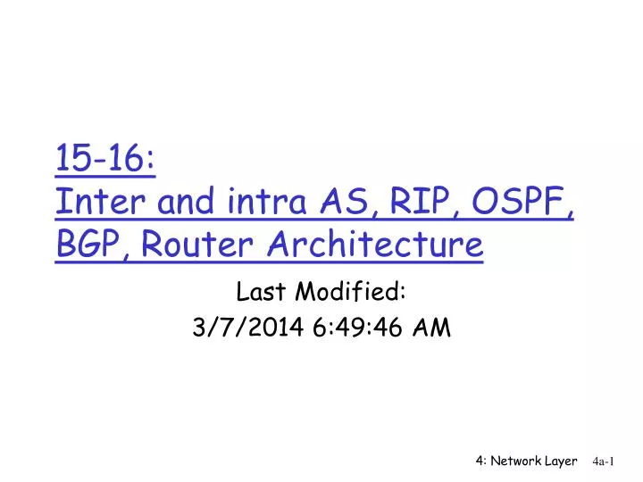 15 16 inter and intra as rip ospf bgp router architecture